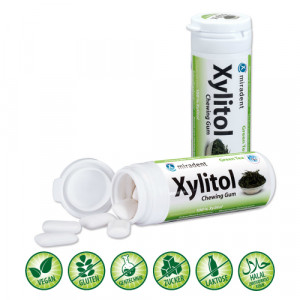 MIRADENT Xylitol Chewing Gum grüner Tee MIRADENT Xylitol Chewing Gum grüner Tee