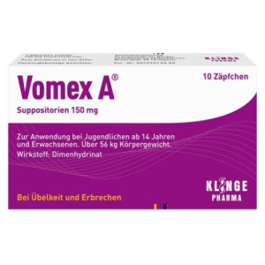 VOMEX A 150 mg Suppositorien VOMEX A 150 mg Suppositorien
