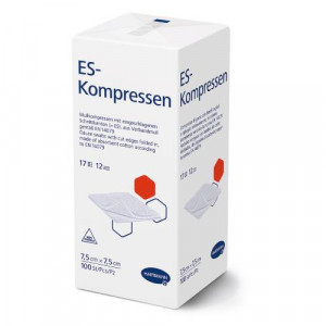 ES-KOMPRESSEN unsteril 7,5x7,5 cm 12fach ES-KOMPRESSEN unsteril 7,5x7,5 cm 12fach