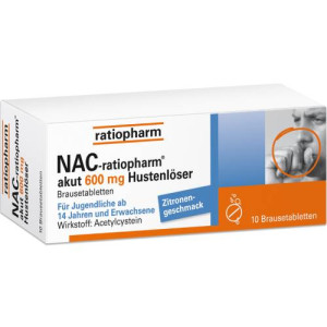 NAC-ratiopharm akut 600 mg Hustenlöser Brausetabl. NAC-ratiopharm akut 600 mg Hustenlöser Brausetabl.