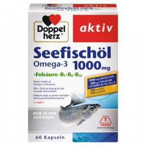 Produktbild von DOPPELHERZ Seefischöl Omega-3 1.000 mg+Fols.Kaps.