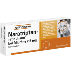 Produktbild von NARATRIPTAN-ratiopharm bei Migräne Filmtabletten