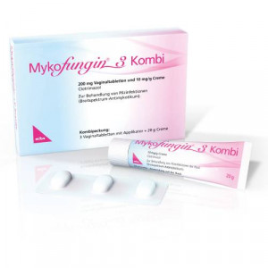 Produktbild von MYKOFUNGIN 3 Kombi 200 mg Vaginaltab.+10 mg/g Cre.