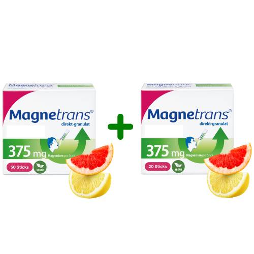 MAGNETRANS direkt 375 mg Granulat 50 Stk. + Magnesium Direkt Granulat 375 mg 20 Stk.